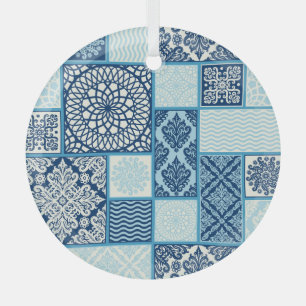 Ornement En Verre Carreaux de patchwork, arrière - plan transparent.