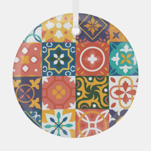 Ornement En Verre Carreaux Vintages géométriques Motif orné