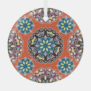 Ornement En Verre Carrelage arabe, motif patchwork vintage.