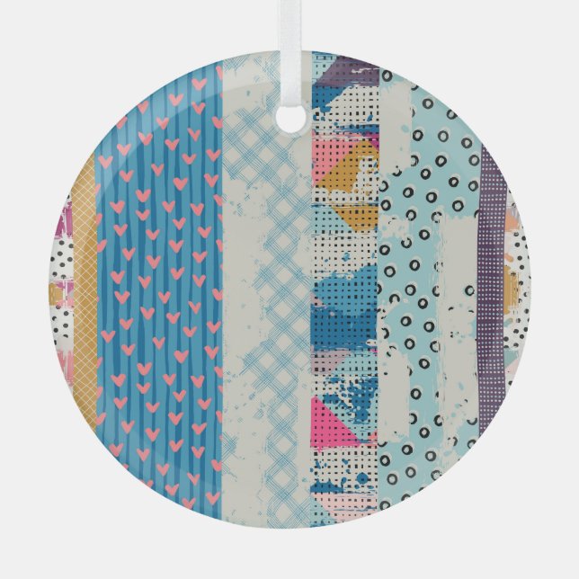 Ornement En Verre Carrelage en Patchwork Carreaux Design Motif sans  (Recto)