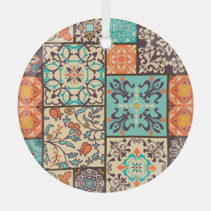 Ornement En Verre Carrelage en Patchwork coloré : Motifs de Majolica