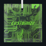 Ornement En Verre Carte de circuit électronique écologique à circuit<br><div class="desc">Cadeaux de circuits imprimés personnalisés pour les geeks ou cadeaux pour les nerds. En voici un pour l'Ordinateur Nerd ou Geek en chacun de nous. Geek Sortez votre Nerd avec cette carte de circuit électronique PCB personnalisée. Il s'agit d'une image de fond d'une carte de circuit imprimé ou d'une carte...</div>
