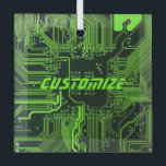 Ornement En Verre Carte de circuit électronique écologique à circuit<br><div class="desc">Cadeaux de circuits imprimés personnalisés pour les geeks ou cadeaux pour les nerds. En voici un pour l'Ordinateur Nerd ou Geek en chacun de nous. Geek Sortez votre Nerd avec cette carte de circuit électronique PCB personnalisée. Il s'agit d'une image de fond d'une carte de circuit imprimé ou d'une carte...</div>