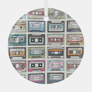 Ornement En Verre Cassette de musique rétro : Icône nostalgique