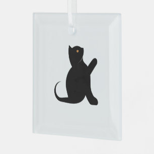 Ornement En Verre Cat dit bonjour