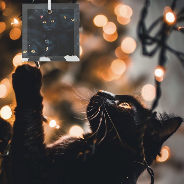 Ornement En Verre Cat noir (Créateur téléchargé)