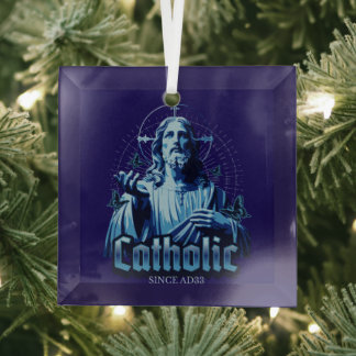 Ornement En Verre Catholique romaine depuis AD33 Jésus-Christ