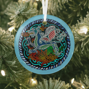 Ornement En Verre Céltique dragon