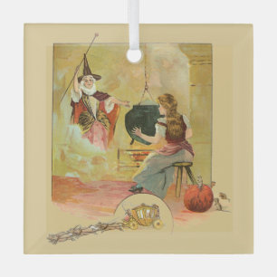 Ornement En Verre Cendrillon et sa marraine fée 