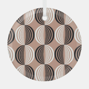 Ornement En Verre Cercles Brown géométriques Conception transparente