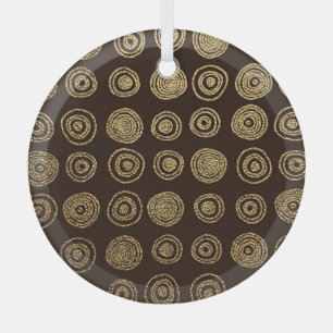 Ornement En Verre Cercles d'or : Motif à main