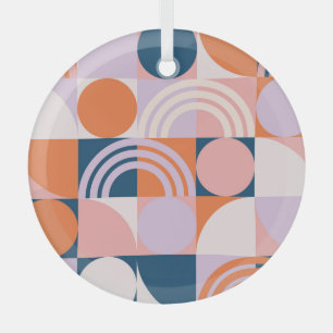 Ornement En Verre Cercles du milieu du siècle : Motif géométrique