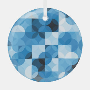 Ornement En Verre Cercles invisibles : Vintage bleu Abstrait