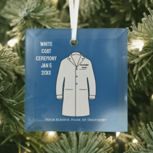 Ornement En Verre Cérémonie de la blouse blanche souvenir dentiste