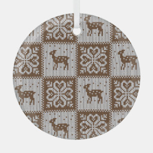 Ornement En Verre Cerfs d'hiver confits : motif vintage.