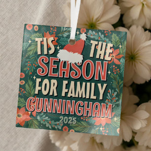 Ornement En Verre C'est la saison de Noël festif en famille