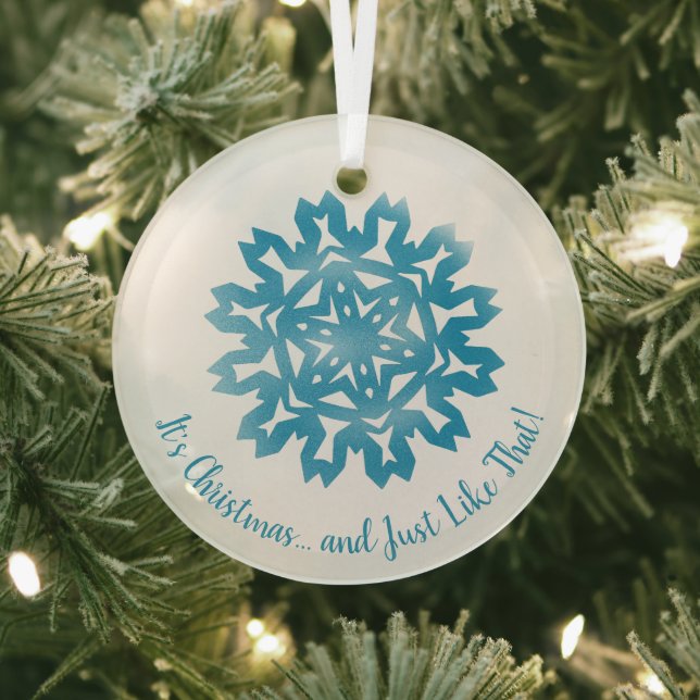 Ornement En Verre C'est Noël... Comme ce flocon de neige (Insitu)