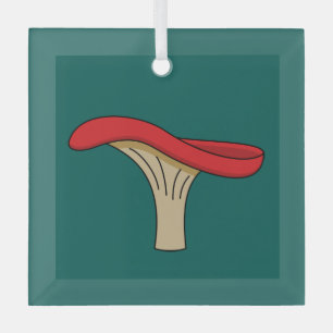 Ornement En Verre Champignons rouges caricaturés