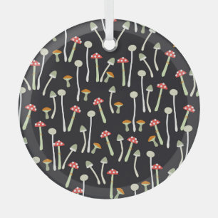 Ornement En Verre Champignons vintages d'automne design motif.