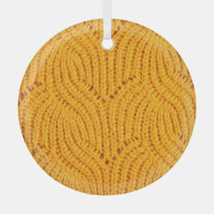 Ornement En Verre Chandail en tricot orange, arrière - plan texturé.
