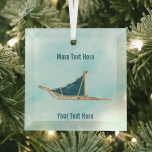 Ornement En Verre Chaussée De Chien Sur Neige