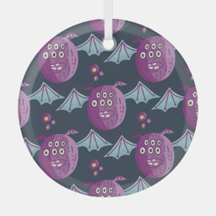 Ornement En Verre Chauves-souris Monster : Cartoon Vintage