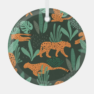 Ornement En Verre Cheetah Exotic : Tropical Summer Seamless.