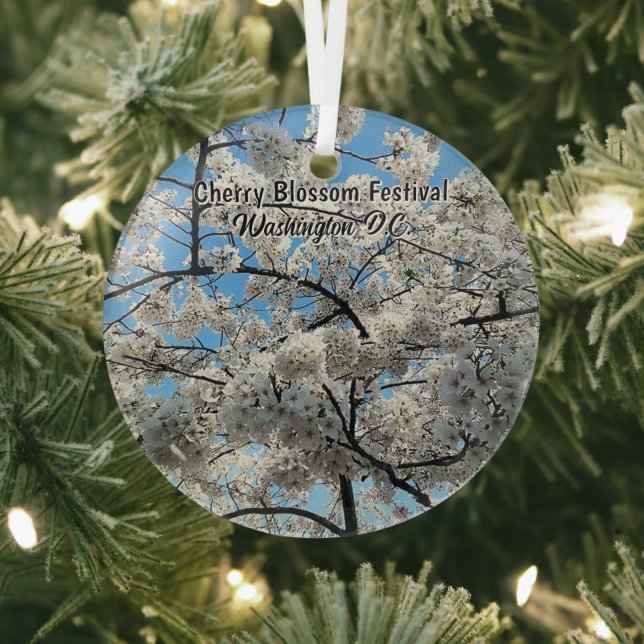 Ornement En Verre Cherry Blossom Festival Washington D.C. Souvenir (Insitu)