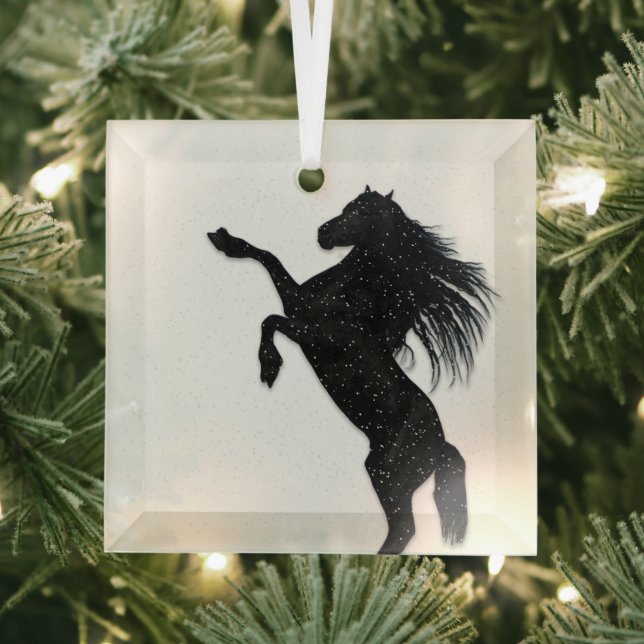 Ornement En Verre Cheval noir (Insitu)