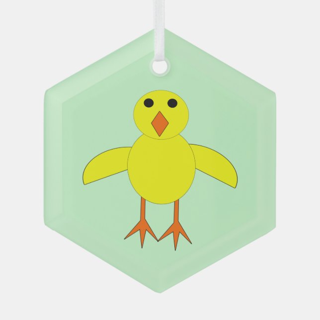 Ornement En Verre Chick Pâques mignon (Recto)