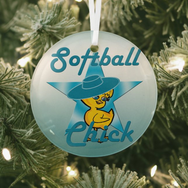 Ornement En Verre Chick Softball #7 (Insitu)