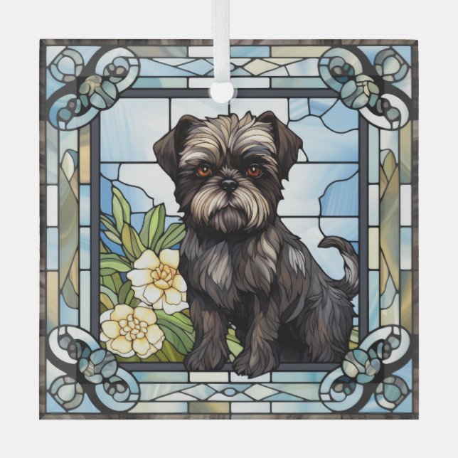 Ornement En Verre Chien Affenpinscher (Recto)