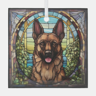 Ornement En Verre Chien alsacien