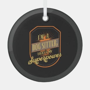 Ornement En Verre Chien assis chien Sitter