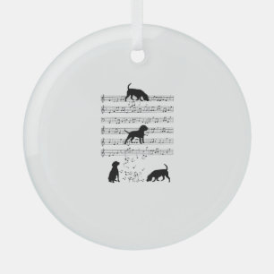 Ornement En Verre Chien beagle Musique Note Musicien de Clef Cute Be