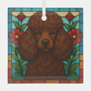 Ornement En Verre Chien de caniche Brown "Verre tendu"