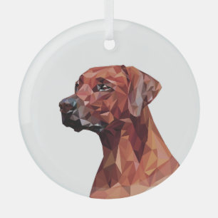 Ornement En Verre Chien géométrique Brown