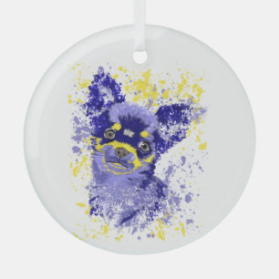 Ornement En Verre Chihuahua Abstrait