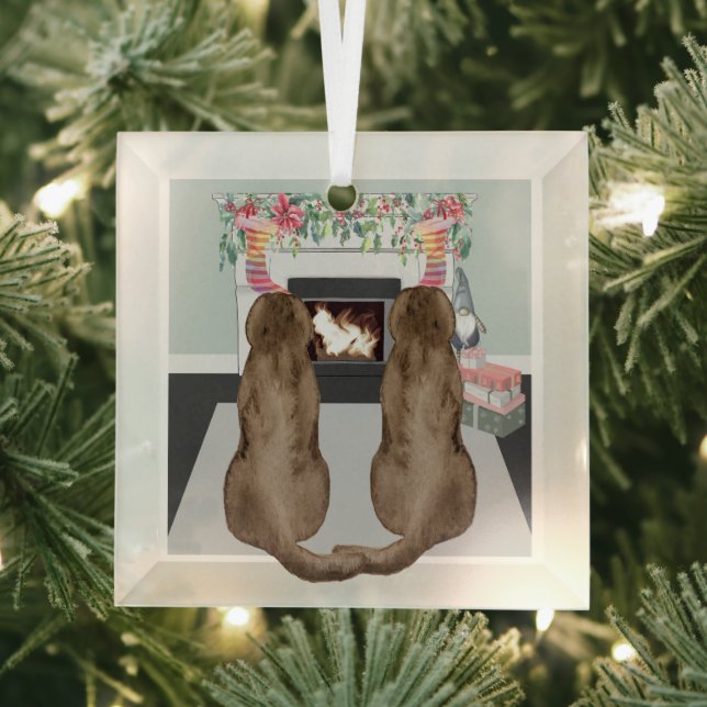 Ornement En Verre Chocolate Labrador (Insitu)