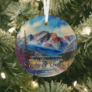 Ornement En Verre Christmas Adventure Rocky Mountain Colorado Engage