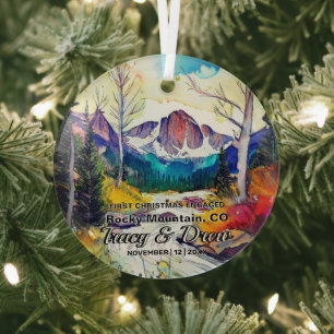 Ornement En Verre Christmas Adventure Rocky Mountain Colorado Engage
