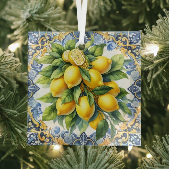 Ornement En Verre Christmas Italian Lemons Glass Ornament (Insitu)