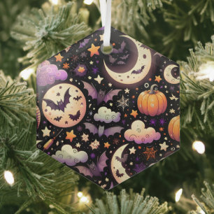 Ornement En Verre Ciel nocturne fantaisiste d'Halloween