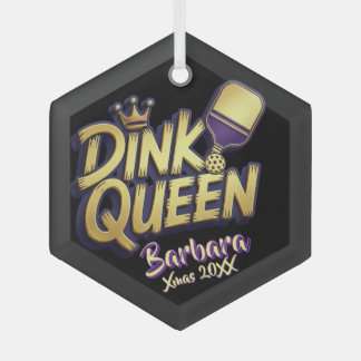 Ornement En Verre Citation de la Reine Dink de sports de pickleball