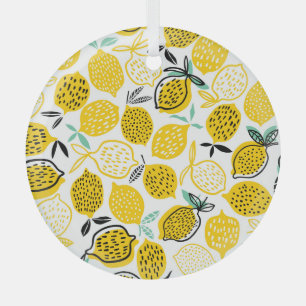Ornement En Verre Citron Design été Illustration Vintage