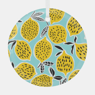 Ornement En Verre Citron vintage : Motif sans fil tiré à la main