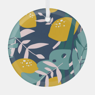 Ornement En Verre Citrons frais : chevauchement Motif Vintage