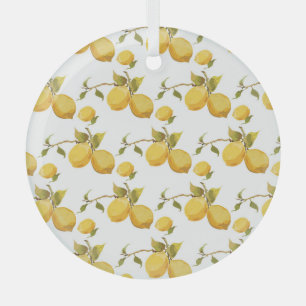 Ornement En Verre Citrons vintages frais : Conception simpliste