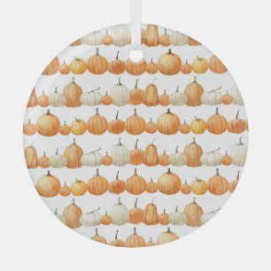 Ornement En Verre Citrouille d'automne : Motif d'illustration aquare