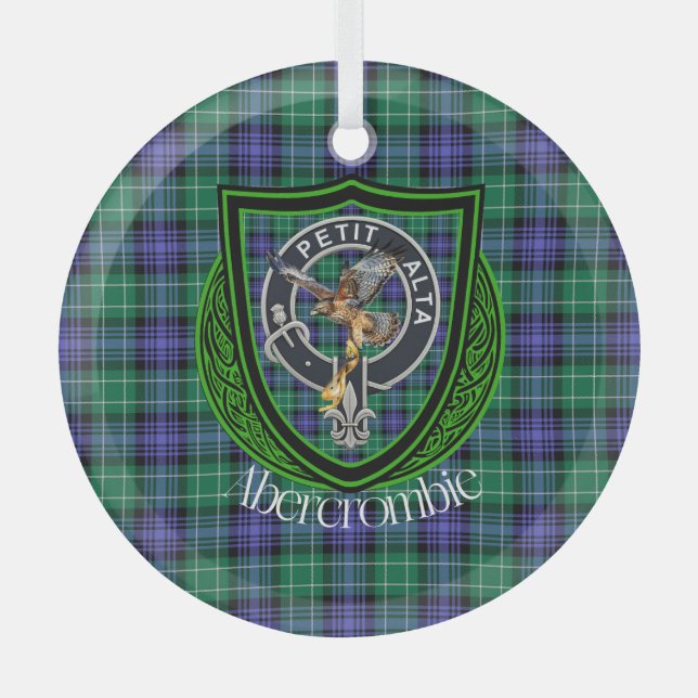 Ornement En Verre Clan écossais Abercrombie Tartan & Crest (Recto)